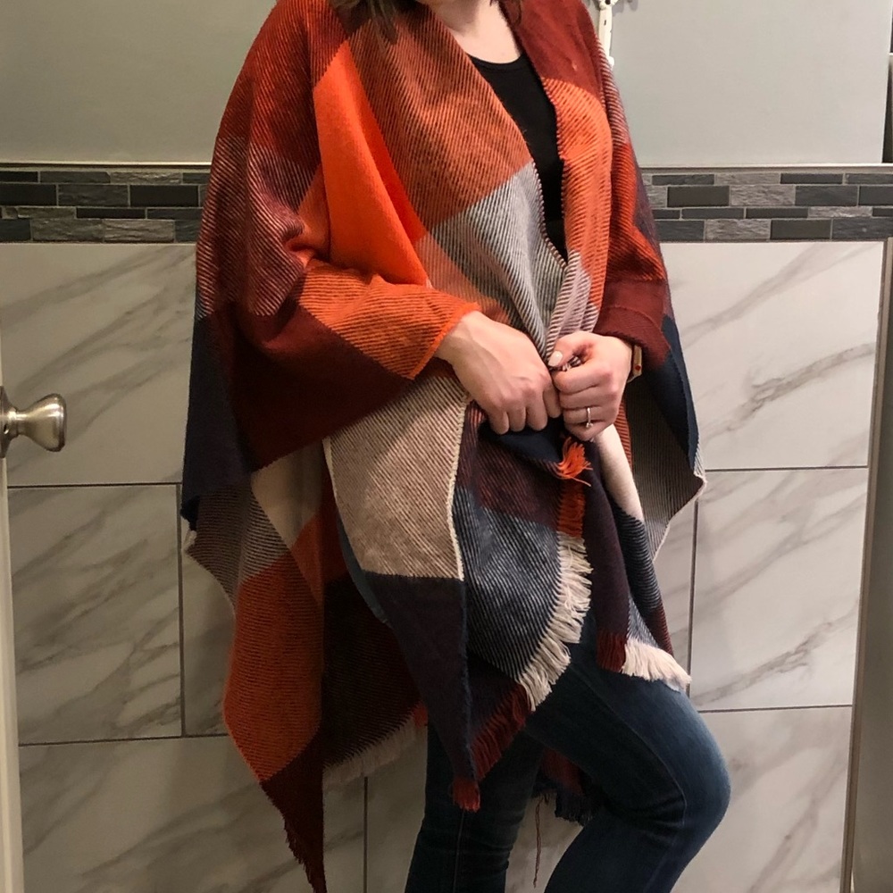 Multicolored oversized cover up